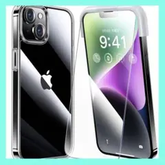 24-38 iPhone 14 plus 用 フィルム付きケース 全面保護