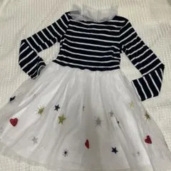 最終価格、プチバトー ストライプ柄ワンピース（長袖）　116