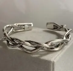 【匿名配送】スネーク　蛇柄　三つ編み　バングル ブレスレット ヴィンテージ