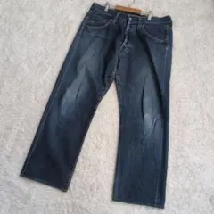 ダークブルー ストレートデニム　LLサイズ メンズ