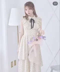 michellMacaron ドットフリルティアードワンピース XS - メルカリ