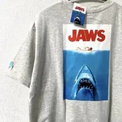 映画 JAWS ジョーズ Tシャツ　刺繍　バックプリント　ユニバ　袖刺繍　Lのサムネイル