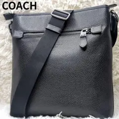 極美品✨現行 コーチ スリムメッセンジャー サコッシュ シボ革 黒 CT833