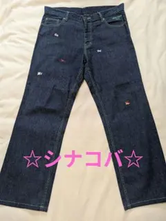 超美品】Sina Cova シナコバ デニム 刺繍 アンカー濃紺 マリン - メルカリ
