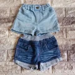 デニム ショートパンツ 90 2枚セット