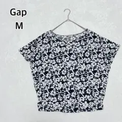 ギャップ 花柄 総柄 カットソー M ドルマン 体型カバー 綿 i5267