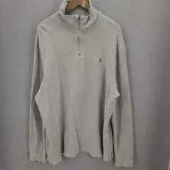 ポロバイラルフローレン ハーフジップ スウエット ベージュ XXL ポニーロゴ