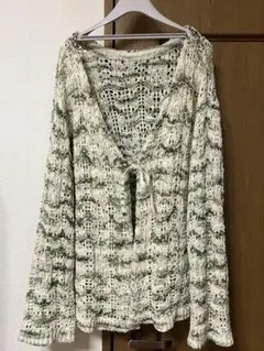 mystic 透かし編みニットカーディガン