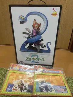 【最安値】ズートピア2 ポスターフィギュア ハッピーくじ A賞 ステッカー付き