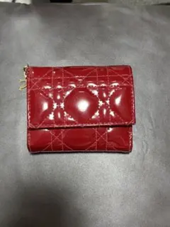 Christian Dior カナージュ 三つ折り財布 レッドのサムネイル