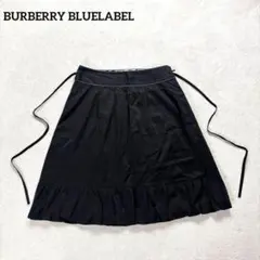 【バーバリーブルーレーベル】ノバチェック　膝丈スカート　フレア　リボンのサムネイル
