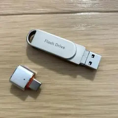 【新品未使用】128GBUSBフラッシュドライブシルバーiPhone対応