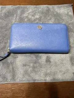 トリーバーチ 青色 長財布 サフィアーノレザー