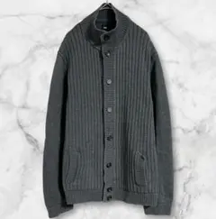 ギャップ　グレー リブ編み ボタン付きニット　コットン100%