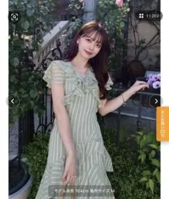 dazzlin バリエフルイドワンピース グリーンM