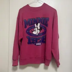 古着 90s USA製 ディズニー 希少 ミニーマウス スウェット ピンク
