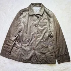 シンプルライフ ブラウン コットン ボタン付きジャケットのサムネイル