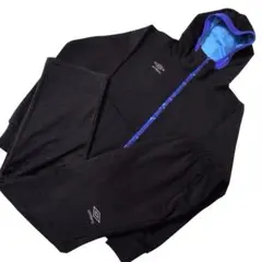 umbro アンブロ セットアップジャージ 上下セット 黒青 M メンズ