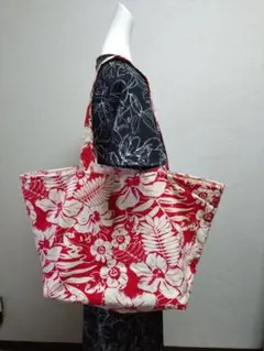 希少/90s】トミーバハマ 2way 巾着リュック 総柄 アロハ キャンバス 