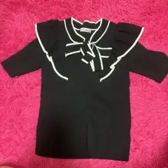 INGNI ブラック フリル トップス