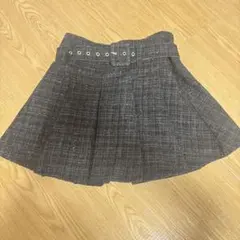 ツイード調 ベルト付き プリーツミニスカートのサムネイル