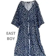 ✴︎EAST BOY ネイビー 花柄 シースルー カーディガン ✴︎のサムネイル