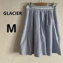 グラシア GLACIER M ストライプ タックフレアースカート ライトブルーのサムネイル