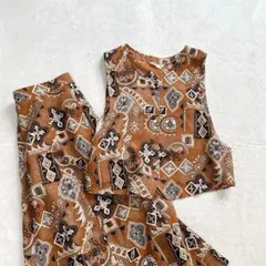 v95 square doll エスニック柄ノースリーブ×ロングスカートセット