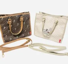 【ほぼ未使用】 スヌーピー コラボ 2way ハンドバッグ ショルダーバッグ