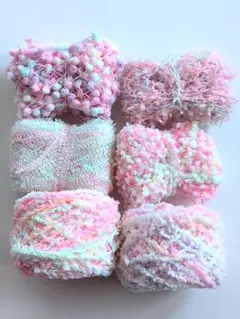 HOKO♡様専用☆手染めの素材糸セットｌ•パステル系6個セット☆合計25㌘