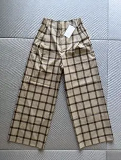 新品タグ付き UNITED ARROWS ワイドパンツ 未使用 チェック柄