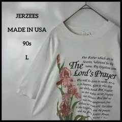 ホワイト　tシャツ JERZEESジャージーズ　アメリカ製USA製　90s 花