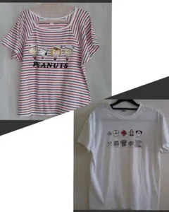 Tシャツ　半袖　スヌーピー　ボーダー　エレッセ　白　セット　まとめ売りのサムネイル