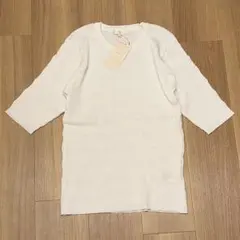 新品　grove グローブ　地柄ボーダーリブニットプルオーバー　トップス　3L