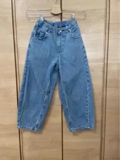 GU バレルレッグジーンズ 130 ブルー キッズ 女の子 デニム
