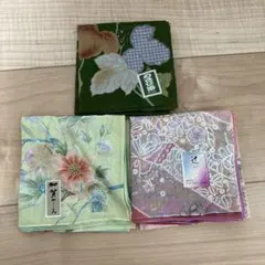 【新品未使用】和柄　花柄ハンカチ　3枚セット