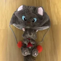 ベルリオーズ帽子 ポンポン付き グレー