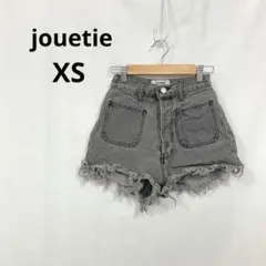 ジュエティ▶デニムショートパンツ グレー フリンジ XS 綿100%のサムネイル