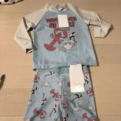 新品 ラッシュガード 上下セット 90-95cm ザリガニとカニ柄meteori