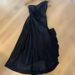 黒 ドレープデザイン パーティードレス