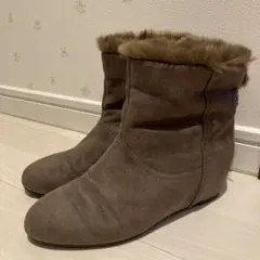 ショートブーツ　ブラウン　ファー　22.5センチ