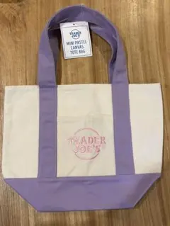 TRADER JOE'S MINI PASTEL CANVAS TOTE BAG