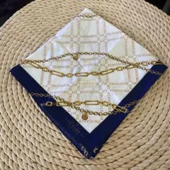 TRUSSARDI チェーンパターン ハンカチ　新品未使用　トラサルディ