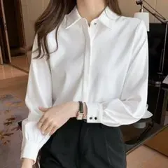 ブラウス ワイシャツ M オフィス ビジネス 事務服 通勤 上品 普段使い