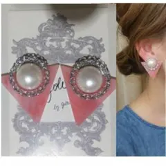 489＊BIGパール シルバー チェーン ピンク 大人カジュアル プチプラ 上品