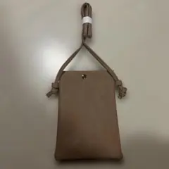 ベージュ 合成皮革 ショルダーバッグポシェット春散歩スマホショルダーポーチ高級感