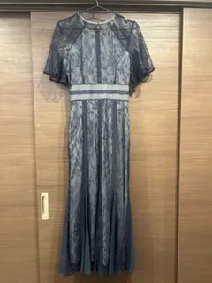 ラグナムーン　フレアレースマーメイドワンピース ネイビーS