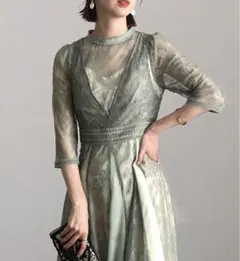 結婚式ドレス　お呼ばれドレス　パーティードレス　フォーマル　レース　オケージョン