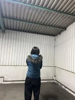 archive 00s y2k ファー ダウンベスト 短丈　平成 光沢