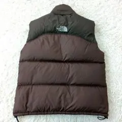 ノースフェイス ヌプシ 700 センターロゴ ダウンベスト 肉厚 ブラウン L